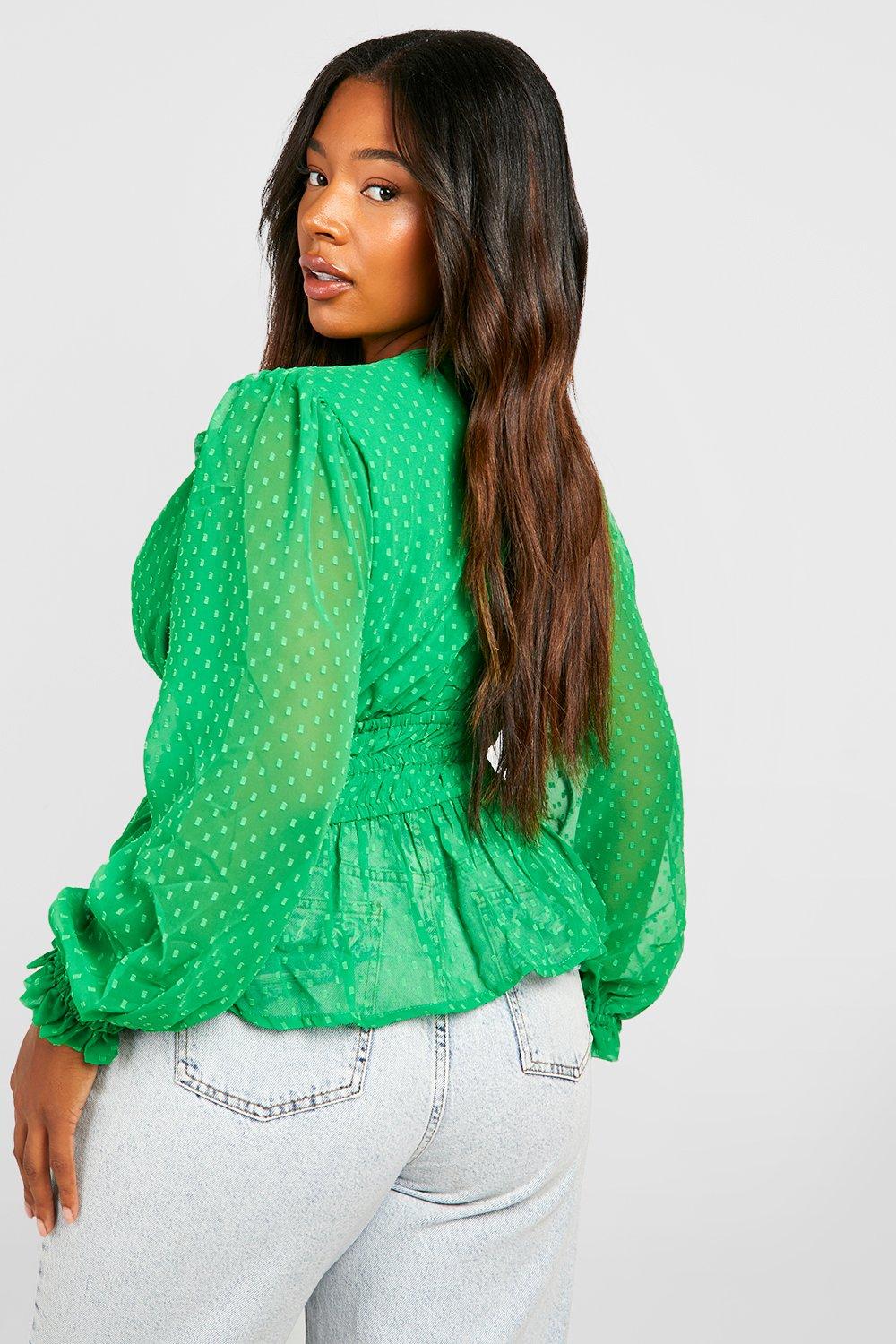 Lime green peplum top online